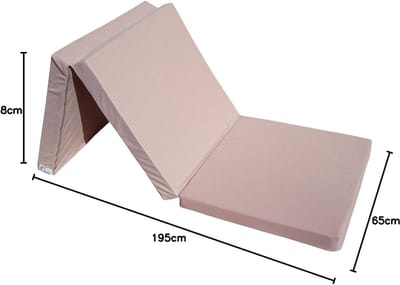 Noodmatras Opvouwbaar 195 x 65 x 8 cm – Logeermatras & Zitmatras voor Gasten – Schuimmatras met Meubelstof – Compact, Lichtgewicht & Comfortabel – Pauwhome