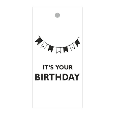 Luxe Bloemenkaartje - Wenskaartje - Cadeaukaart - Wit - It’s your birthday - Met boorgaatje - 20 Stuks