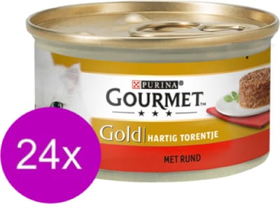 24x Gourmet Gold - Hartig Torentje Rund - Kattenvoer - 85g
