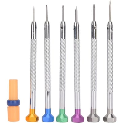 Ensemble de tournevis en aluminium Outils de kit de réparation pour le démontage de montres pour horlogers white