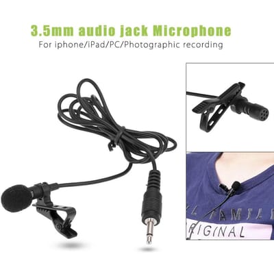 Metalen Mono Microfoons Reversmicrofoon Mini Lavalier Microfoon 3.5mm voor Luidspreker zwart