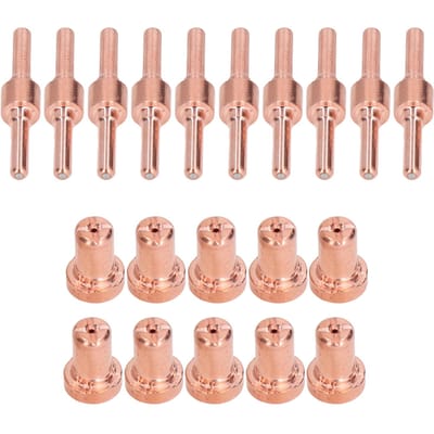 20 Stuks Plasma Toorts Accessoires Koperen Tip Elektrode Mondstuk Kit voor PT31 LG40 40A Laspistool