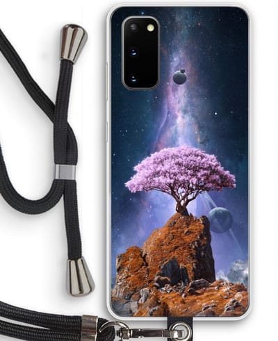 Case Company® - Hoesje met koord geschikt voor Samsung Galaxy S20 hoesje met Koord - Ambition - Telefoonhoesje met Zwart Koord - Bescherming aan alle Kanten en Over de Schermrand