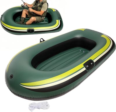 Opblaasbootje - 90x140cm, gemaakt van verdikt PVC, met antislip antislipoppervlak, geschikt voor 1 persoon, ideaal voor vissen, kajakken, zwemmen, in het zwembad, op de rivier, vijver, meer, strand en andere buitenactiviteiten in de zomer