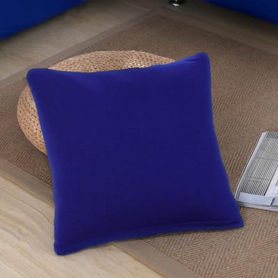 Housse de coussin de couleur unie, taie d'oreiller élastique pour canapé, voiture, maison, taie d'oreiller décorative 45x45cm 1pc blue