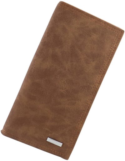 Dailygoods - Portemonnee voor heren, PU portemonnee voor heren met ritsvak, 12 kaartvakken, ID-venster, grote capaciteit, kaarten portemonnee voor dagelijks gebruik, reizen, koffie, Large, Minimalistisch