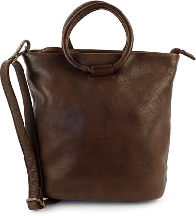 Bear Design Ank Leren Handtas Schoudertas - Bruin