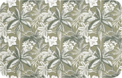 Badmat 80x50 cm - Antislip - Botanisch - Bloemen - Groen - Badmatten voor badkamer - Badkamermat - Douchemat - Badkamer mat