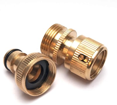 Duurzame Messing Tuinslang Aansluitingen, 3/4 Inch Snelle Koppeling voor Tuinirrigatie en Auto Wasinstallaties - 2 Stuks