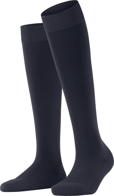 FALKE ClimaWool lang eenkleurig wol lyocell kniekousen dames blauw - maat 37-38