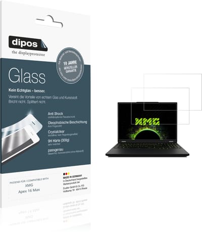 dipos – 2x Pantserfolie geschikt voor XMG Apex 16 Max | 9H Screenprotector