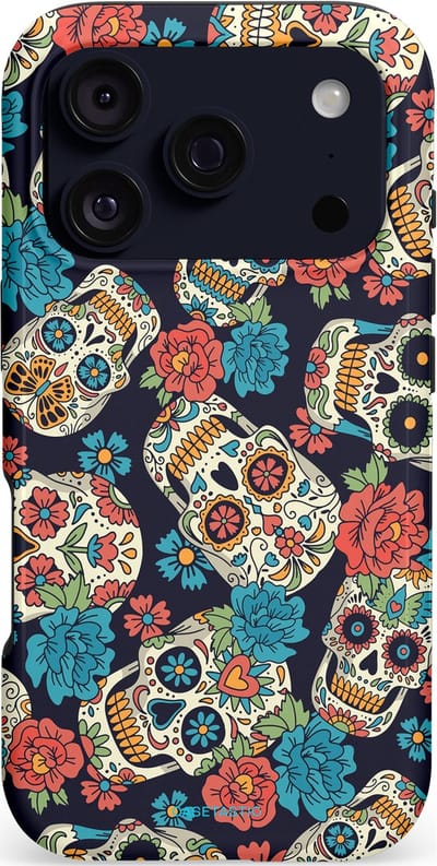 Casetastic hoesje geschikt voor Apple iPhone 17 Pro - MagSafe - Dubbellaagse bescherming - Catacombe carnaval - Fashion Case - Taupe Donkergrijs Petrol Grijs