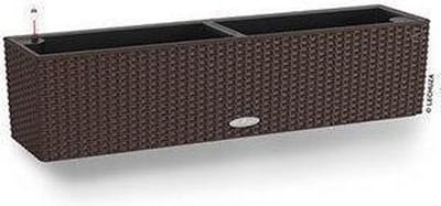 LECHUZA BALCONERA Cottage 80 - Plantenbak - met uitneembare binnenbak - met bewateringssysteem - ALL-IN-ONE set met LECHUZA-PON - mokka