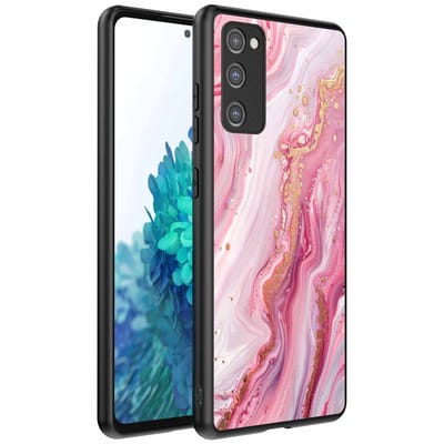 Geschikt voor Samsung Galaxy S20 FE Telefoonhoesje met marmer opdruk - TPU backcover case marble design - Roze - Smartphonica geschikt voor Samsung Galaxy S20 FE