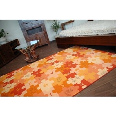 Kleden Rugsx Kindertapijt PUZZLE oranje 100x150 cm