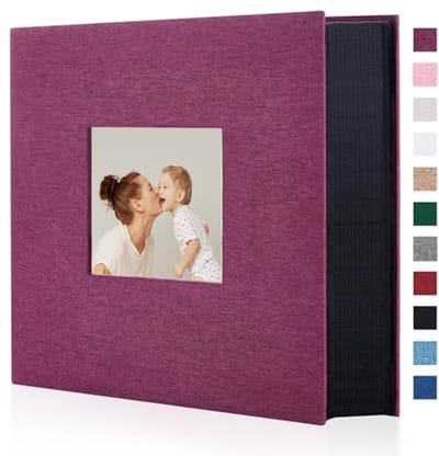 Linnen Fotoalbum met 600 Vakken voor 10 x 15 cm Foto's - Groot Capaciteit voor Bruiloft, Jubileum en Familie