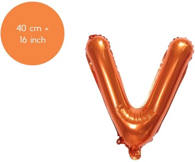 Fienosa Folieballon Letter V Oranje 40 cm – Letterballon voor EK, WK & Feestdecoratie