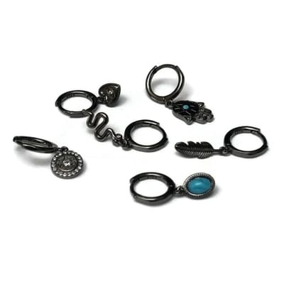 Aramat Jewels | Oorringen | Grijze Oorbellen Set - oorringen setje | | | |12mm | | | Verkleurd niet