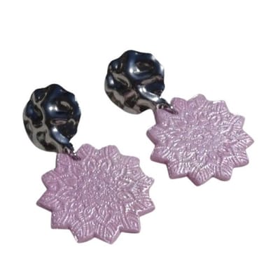 2 Love it Mandala Rose - Oorbellen - Polymeerklei - Stainless steel - Afmeting 5 x 3 cm - Lichtgewicht - Roze