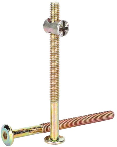 Dailygoods- Schroef M6 - 10 Stuks - Vatbouten - Moeren - Meubelbevestiging - Houtverbinding - Veilig en stabiel - Meubelbout