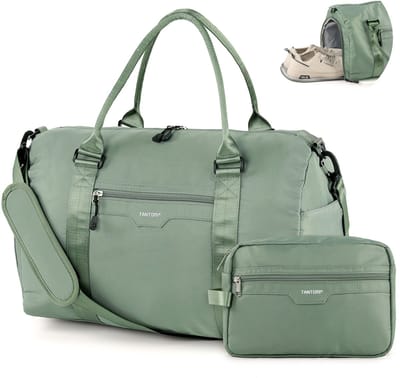 TANTOMI - Reistas - 44.5 x20 x28cm - waterdicht - met schoenenvak en nat vak - voor dames en heren - Handbagage tas - Inclusief Toilettas - Weekendtas - sporttas - voor reizen, sport, fitness - Droen