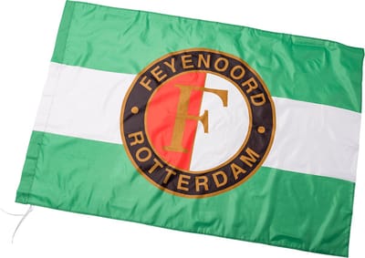 Feyenoord Vlag Logo, 150x225cm, groen/wit/groen