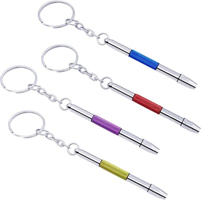 4-in-1 Precision Screwdriver Set voor Horloges en Brillen - Reparatieset met Sleutelhanger voor Zonnebrillen en Speelgoed (4 Stuks)