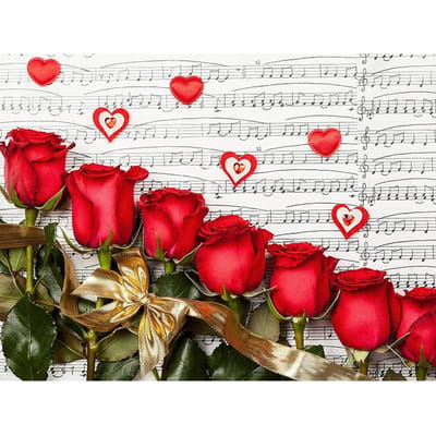 Bloemen 5D DIY Diamond Schilderen Rode Roos Notities hart stilleven Diamond Schilderen Cross Stitch Home Decoratieve Geschenken 20X30CM red