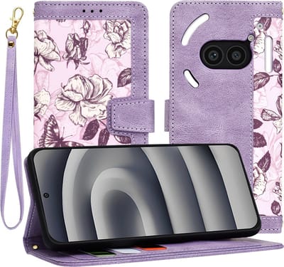 Hoesje geschikt voor Nothing Phone (2a) / (2a) Plus - Techsuit FlipCraft Book Wallet Case met koord - Mysterious Purple