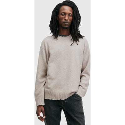 AllSaints Luka Crew Boston Taupe Maat: XXL | Sweaters Outlet | Heren | Beige