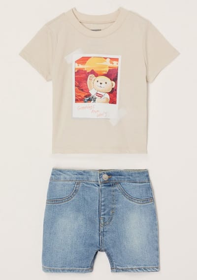 Levi's Baby Set van T-shirt met korte broek 2-delig - maat 3maanden