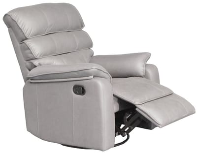 Relaxfauteuil-Relaxstoel-Verstelbare leunestoel met verstelbare rugleuning en voetensteun- Leer-Donkergrijs.