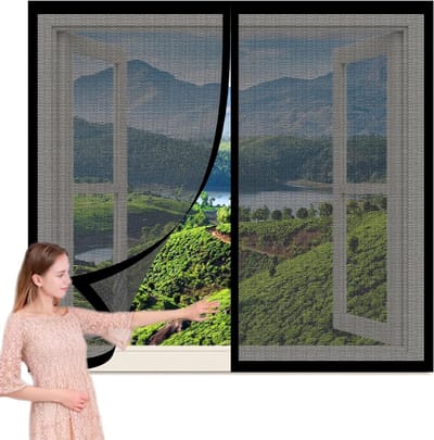 Vliegenhorren Voor Ramen - Horren Magnetisch Raam - Insecten Buiten Houden - Zonder Boren - 90 x 130 cm - Zwart