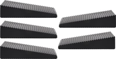 Benson Deurstopper - 5x - zwart - driehoek - rubber - 7 x 6 x 1,6 cm - deurwig