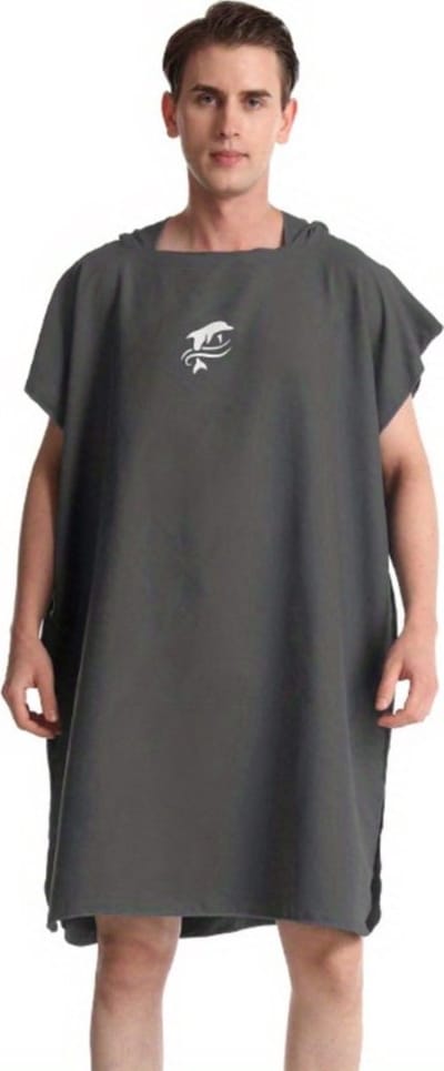 Bovista Surf Poncho - Dames - Heren - Omkleed Handdoek - Volwassenen - Zacht - Poncho - Donkergrijs