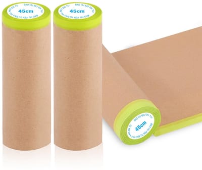 Dailygoods- Afplakpapier 2-in-1 - Zelfklevend Afdekpapier - Verf Bescherming - Renovatie - Meubelbescherming - 3 Rollen 45 cm x 15 m - Afplakfolie