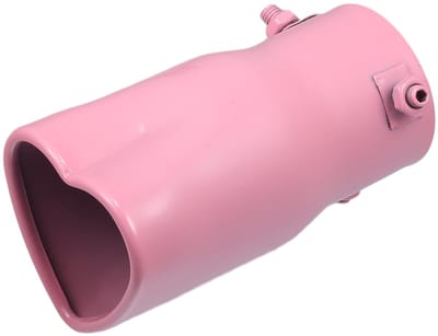 Dailygoods- Uitlaatpijp Hartvormig - 2.48 Inch Buitendiameter - 2.64x2.36 Inch Uitlaatmaat - Schroefbare Demperpunt - Metaal - Roze - Uitlaatdemper
