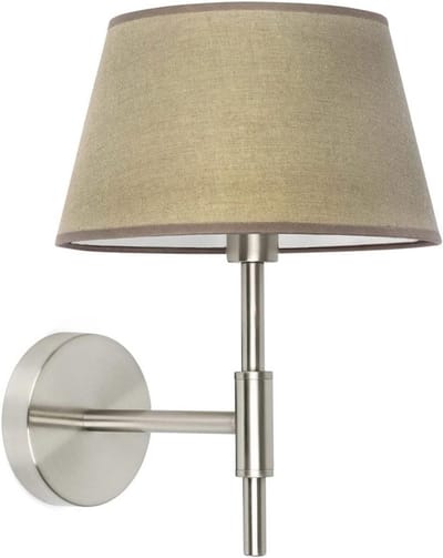 Wandlamp Beige met Nikkel Fitting - Stijlvolle Binnenverlichting met Textiel Kap