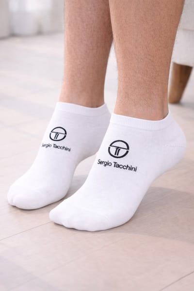 Sergio Tacchini Sneakersokken 6 Paar Maat 43-46 – Wit – Unisex Heren & Dames – Lage Sokken – Comfort & Ademend