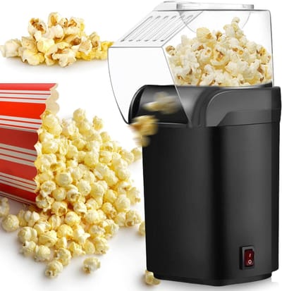 Popcornmachine Hete Lucht - Snack Maker - Thuis Films Kijken - Gezond Olievrij - 1200 W - Wit