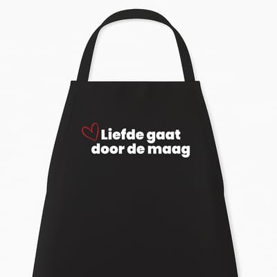 Keukenschort “Liefde Gaat Door de Maag” | Origineel Kerstcadeau voor Koks | Katoen