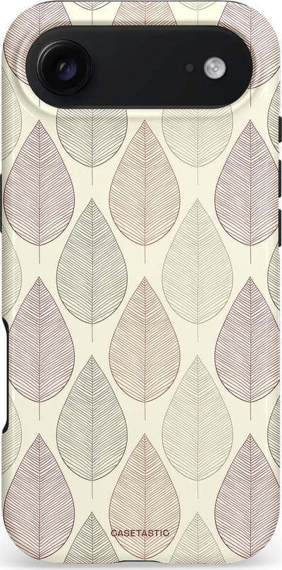 Casetastic hoesje geschikt voor Apple iPhone Air - MagSafe - Dubbellaagse bescherming - Botanisch retro bladeren dans - Fashion Case - Crème