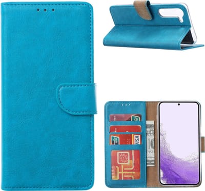 Hoesje Geschikt Voor Samsung Galaxy S23 Plus Hoesje met Pasjeshouder – Bookcase – Blauw