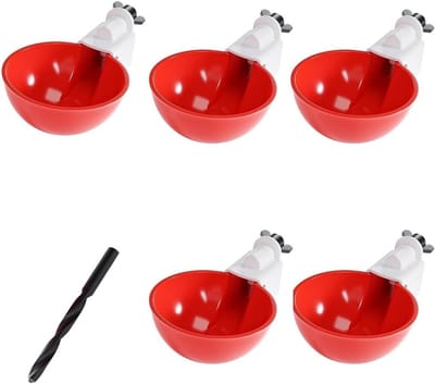 5-delige Automatische Drinkset voor Kippen, Eenden en Ganzen - Handige Waterdispensers voor Pluimvee en Vogelverzorging