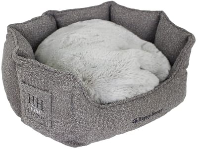 Happy-House Mand rond HH Chic Living Bouclé luxe met bont Grijs