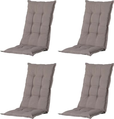 Madison - Tuinkussen - Universeel - Lage Rug - 4 st. - Panama Jute - 105x50cm - Beige - Tuinstoelkussens - Standaardstoel