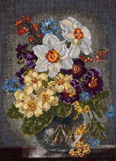 Borduurpakket VDV - Breath of Spring - Adem van de Lente - DMC garens - telpatroon om zelf te borduren