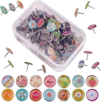 Decoratieve Duimspijkers - 100 Stuks Kleurige Push Pins voor Wandkaarten, Foto's en DIY Projecten, Ideaal voor Prikborden en Kurkborden