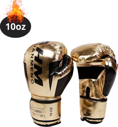 Nivard Bokshandschoenen - Kickboks Handschoenen - Boxing Gloves Set - Vecht Handschoenen - Heren - Dames - Goud - 10 oz
