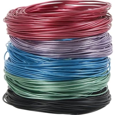 Aluminium draad - Assortiment, dikte 1,5 mm, kleuren assorti, 5x20 m